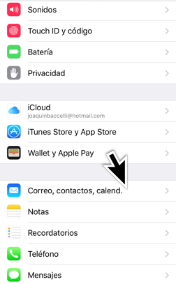 configurar mi cuenta de correo en Iphone